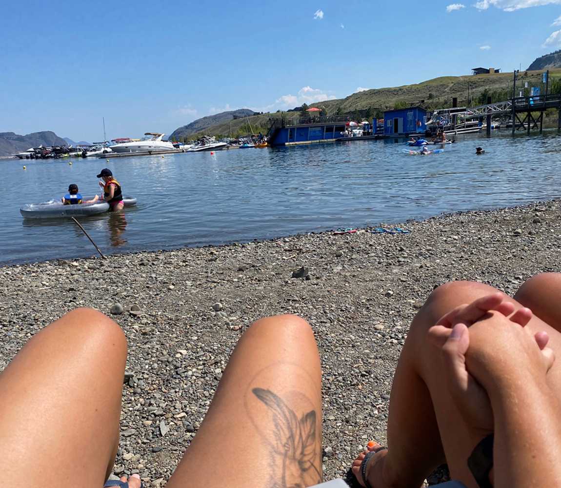 Relaxing on the beach at Bruker Marina