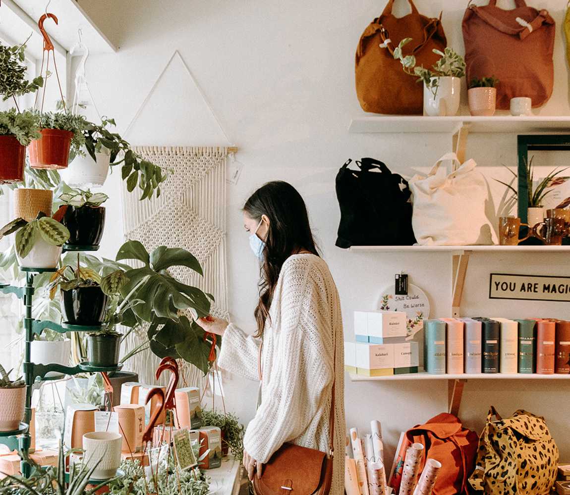 Shopping at Far + Wide in downtown Kamloops