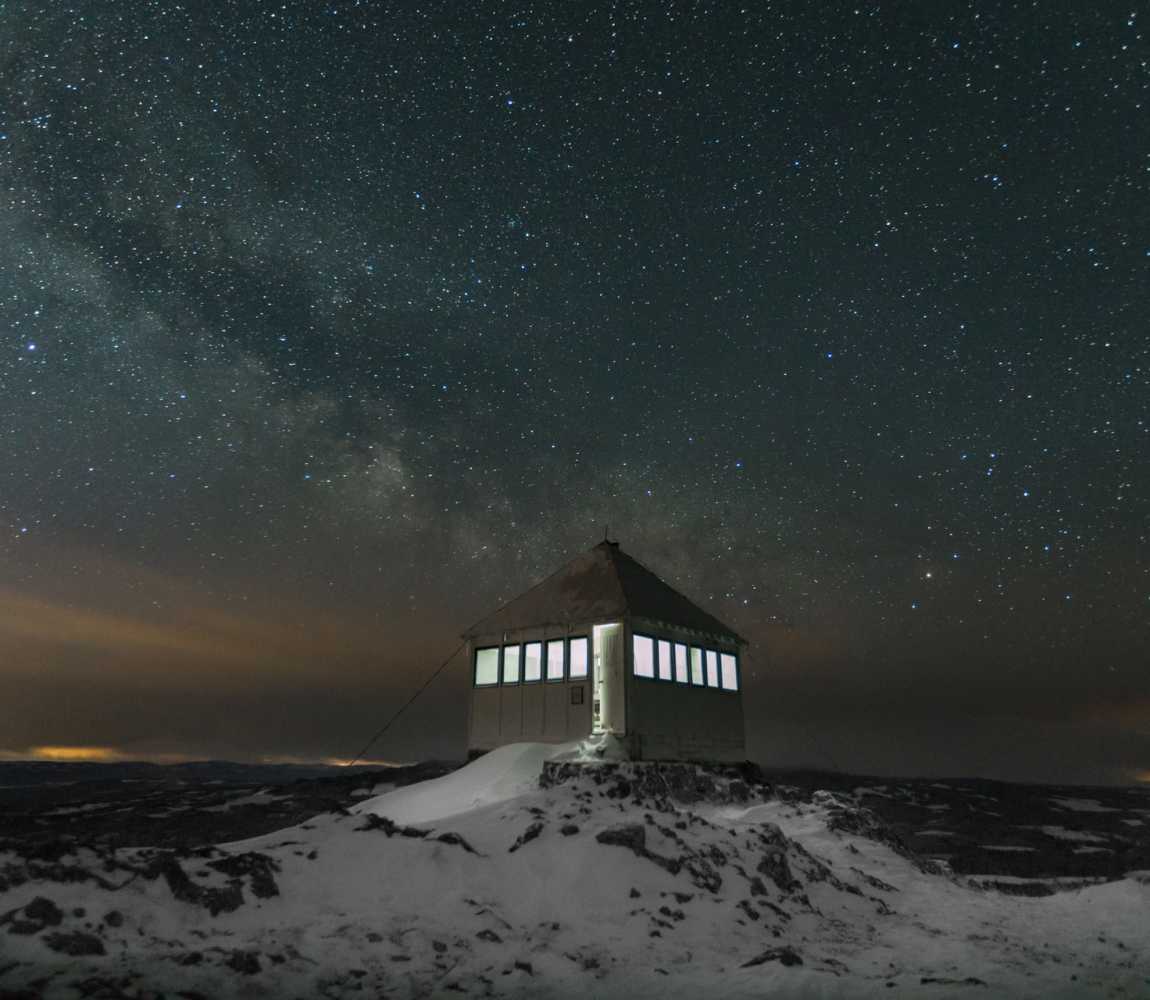 Greenstone Mountain Provincial Park underneath a starry night sky in BC.