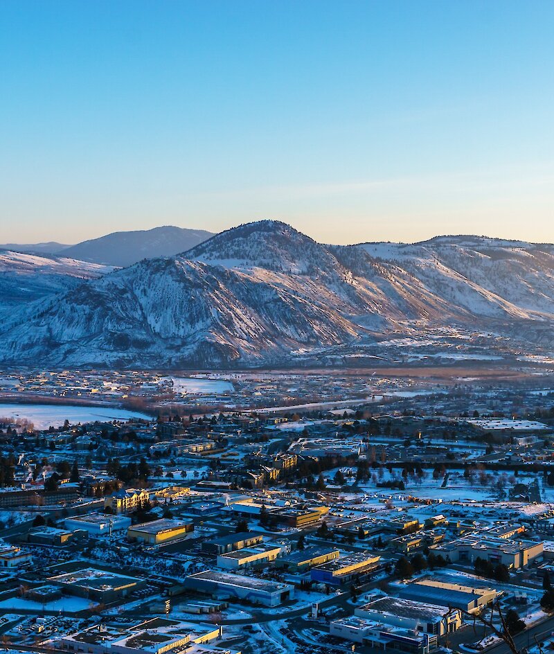 Winter over the city of Kamloops