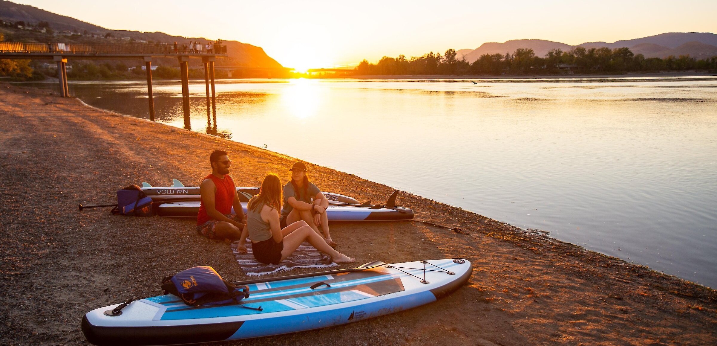 Mount Peter and Paul in Kamloops with the light hitting the BC mountain peaks.