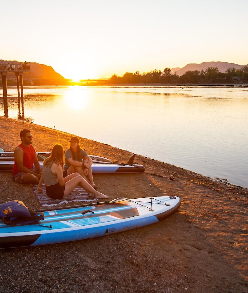 Mount Peter and Paul in Kamloops with the light hitting the BC mountain peaks.