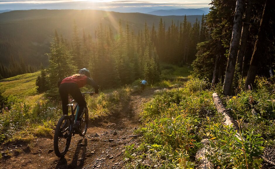 Mountain biking at Sun Peaks Bike Park, near Kamloops BC