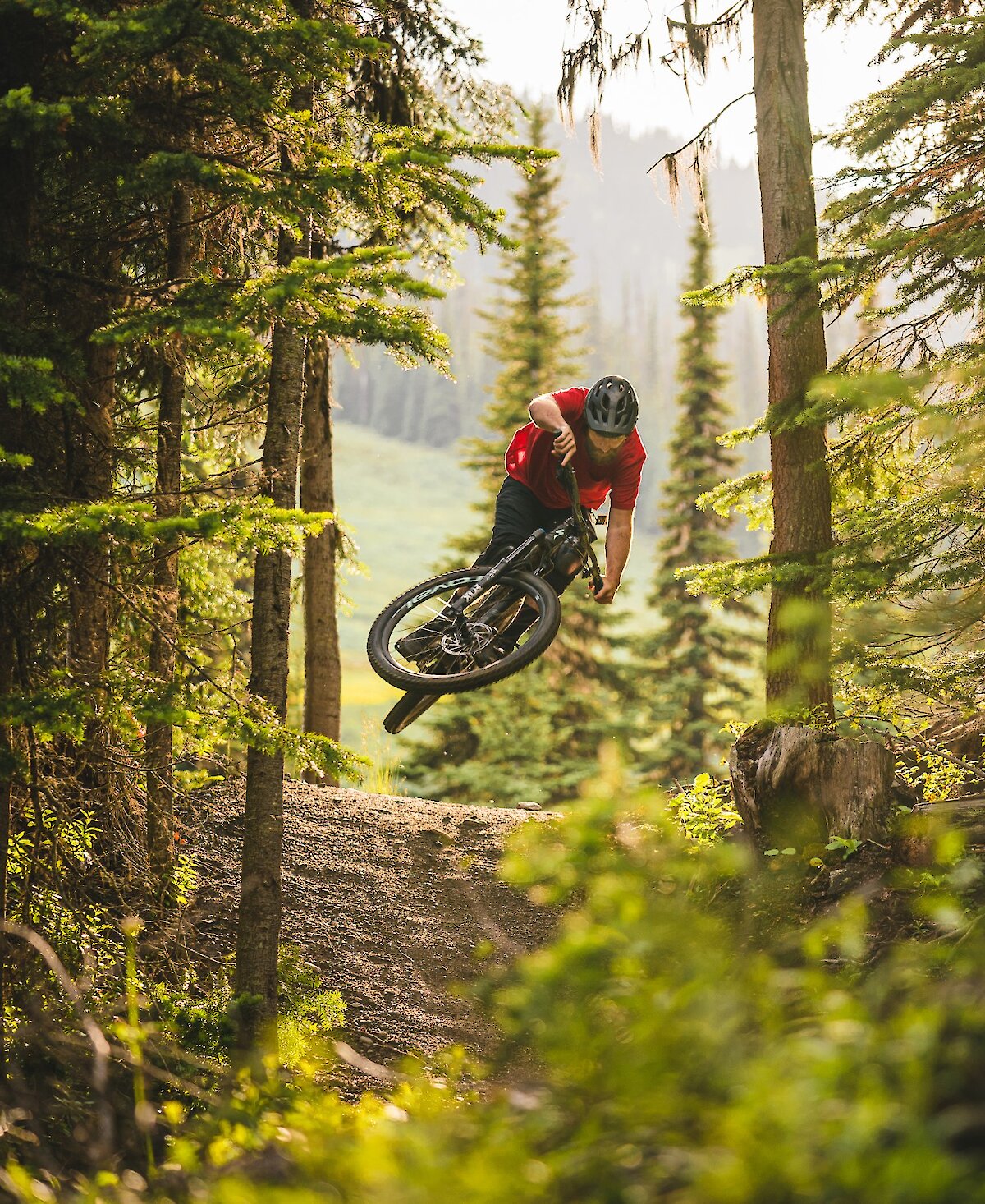 Mountain biking at Sun Peaks Bike Park, near Kamloops BC