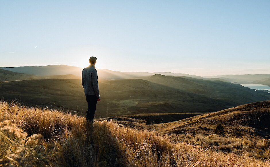 Sun setting in Kenna Cartwright Nature Park Kamloops, BC.